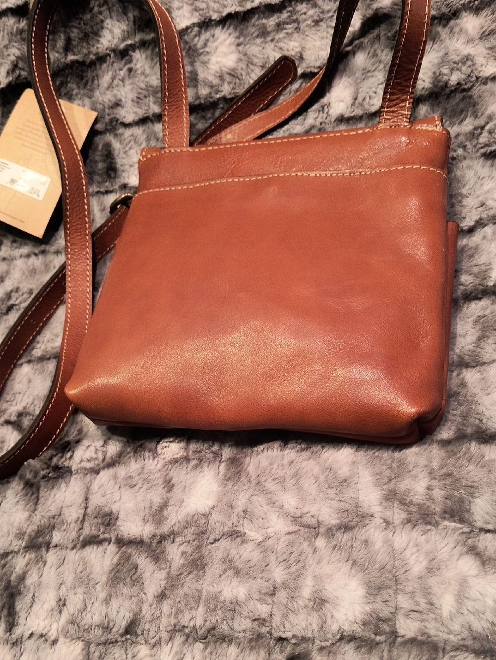 Patricia Nash  Brown Leather Crossbody with Floral Print New With Tags - Picture 2 of 5